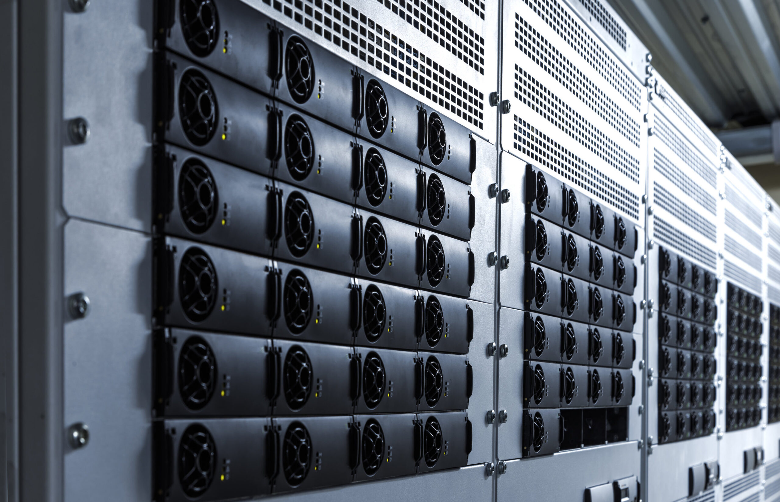 Maintenance cooling system of computer server white and black tone